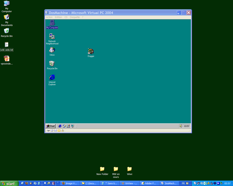 Windows 95 dans WinXP avec Virtual PC